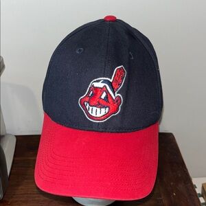 Old Logo 47 MLB Cleveland Indians Chief Wahoo SnapBack Baseball Cap Hat Strap